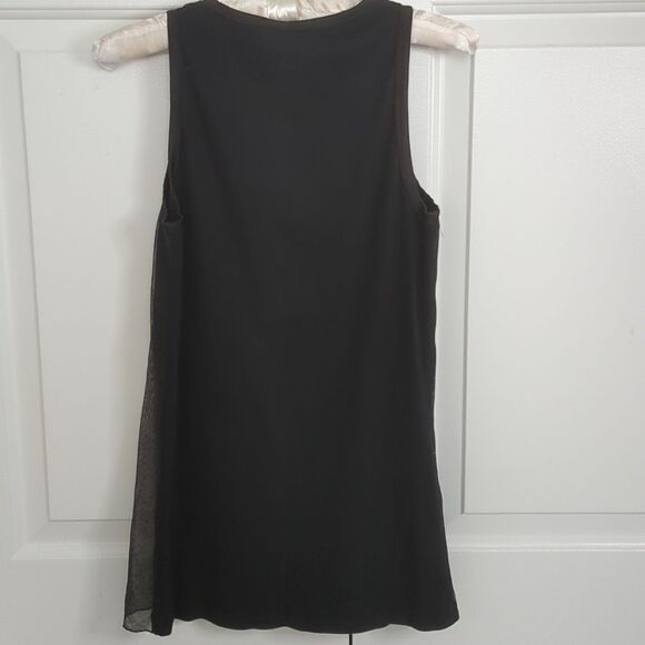 Brunello Cucinelli Black Layered Minimalist Silk Shell - Picture 8 of 10